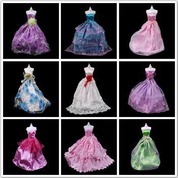 

Layer Party Wedding Dress for Barbie Princess Floor Length Doll Dress for Barbie Clothing shoes Handmade