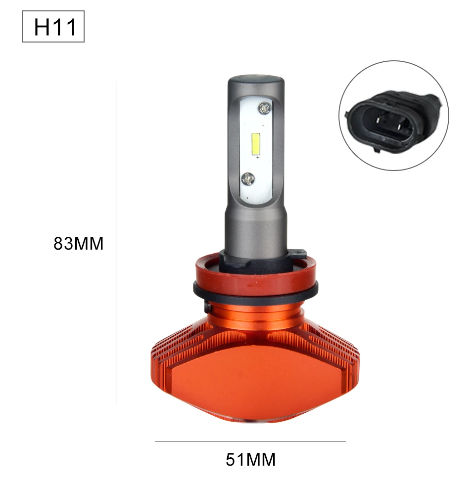 Foxcnsun 1PCS 40W 8000LM 6500K CSP LED H7 Led H4 Car Headlight Bulb Fanless H11 H8 H9 9005 HB3 9006 HB4 Hi Lo Beam H1 H3 12V 24V (11)