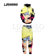 LIASOSO 3d принт унисекс Наруто Uzumaki костюм сакуры Харуно толстовка с капюшоном толстовки брюки спортивные штаны Jogger брюки костюмы X1998