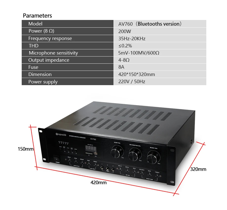 Discount Oupushi Home Theater System 250W AV Karaoke Amplifier 8 Ohm Digital Stereo Echo Ceiling Speaker 30W Coaxial Wall Speaker 9
