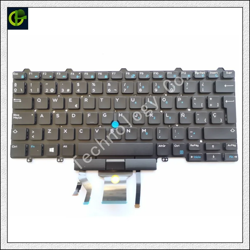 Spanish backlit keyboard for Dell Latitude E5450 E7450 E5470 E7470 E5490 E7490