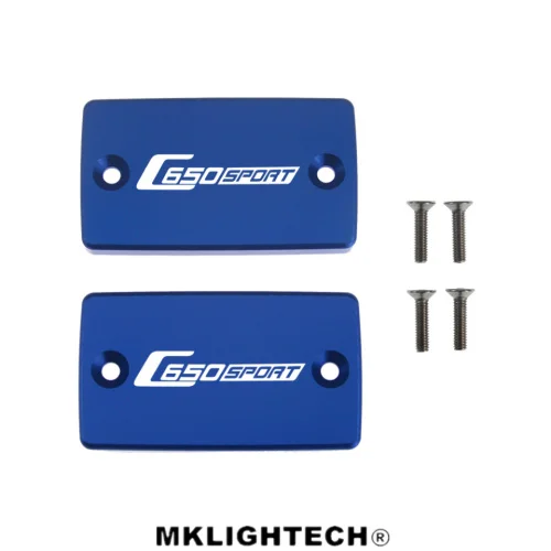 Mklightech для BMW C650 Спорт- ЧПУ Алюминий мотоцикл бачок для тормозной жидкости, топлива крышки топливного бака Кепки - Цвет: Синий