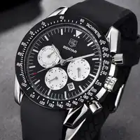 BENYAR แฟชั่นยี่ห้อ Luxury Classic นาฬิกาควอตซ์ผู้ชายสีดำซิลิโคนขนาดใหญ่ dials Sport Man นาฬิกานาฬิกา Relogio Masculino