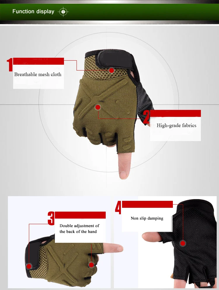 DFGUS армейские военные тактические перчатки для спорта на открытом воздухе перчатки с полупальцами варежки мужские перчатки для езды на велосипеде тактические Eldiven