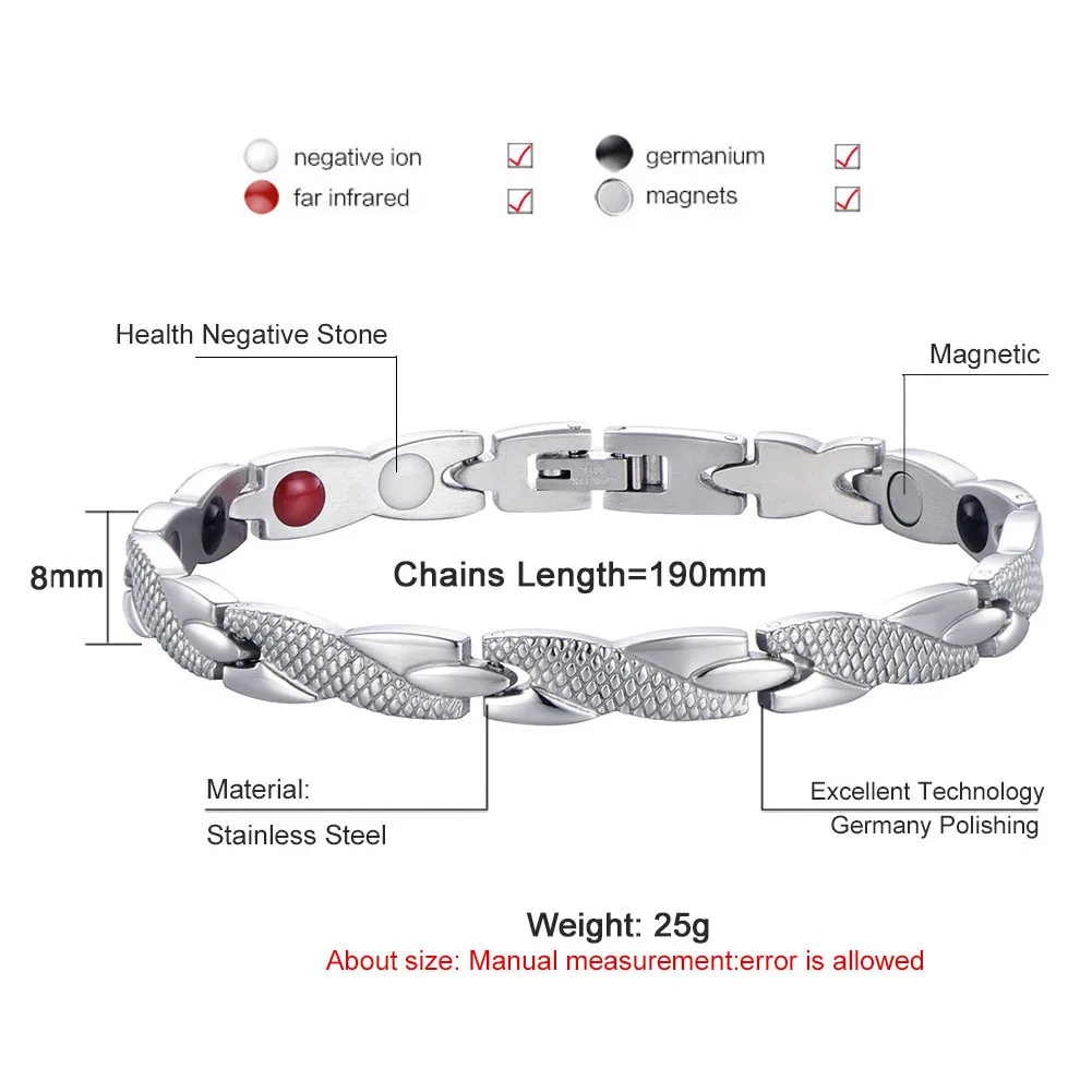 

Men Women Twisted Bracelet Healthy Magnetic Therapy Arthritis Pain Relief Wristband RJ99