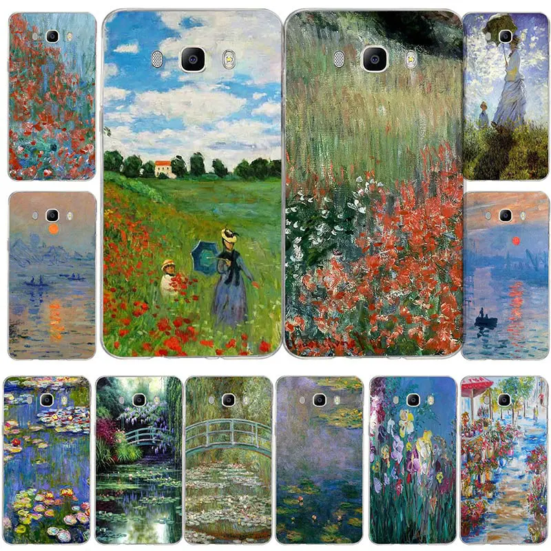 

Soft TPU Silicone Cell Phone Cases For Samsung Galaxy J5 J7 J3 J2 J1 2016 A7 A5 A3 2017 Cover Cases Claude Monet Impressionism