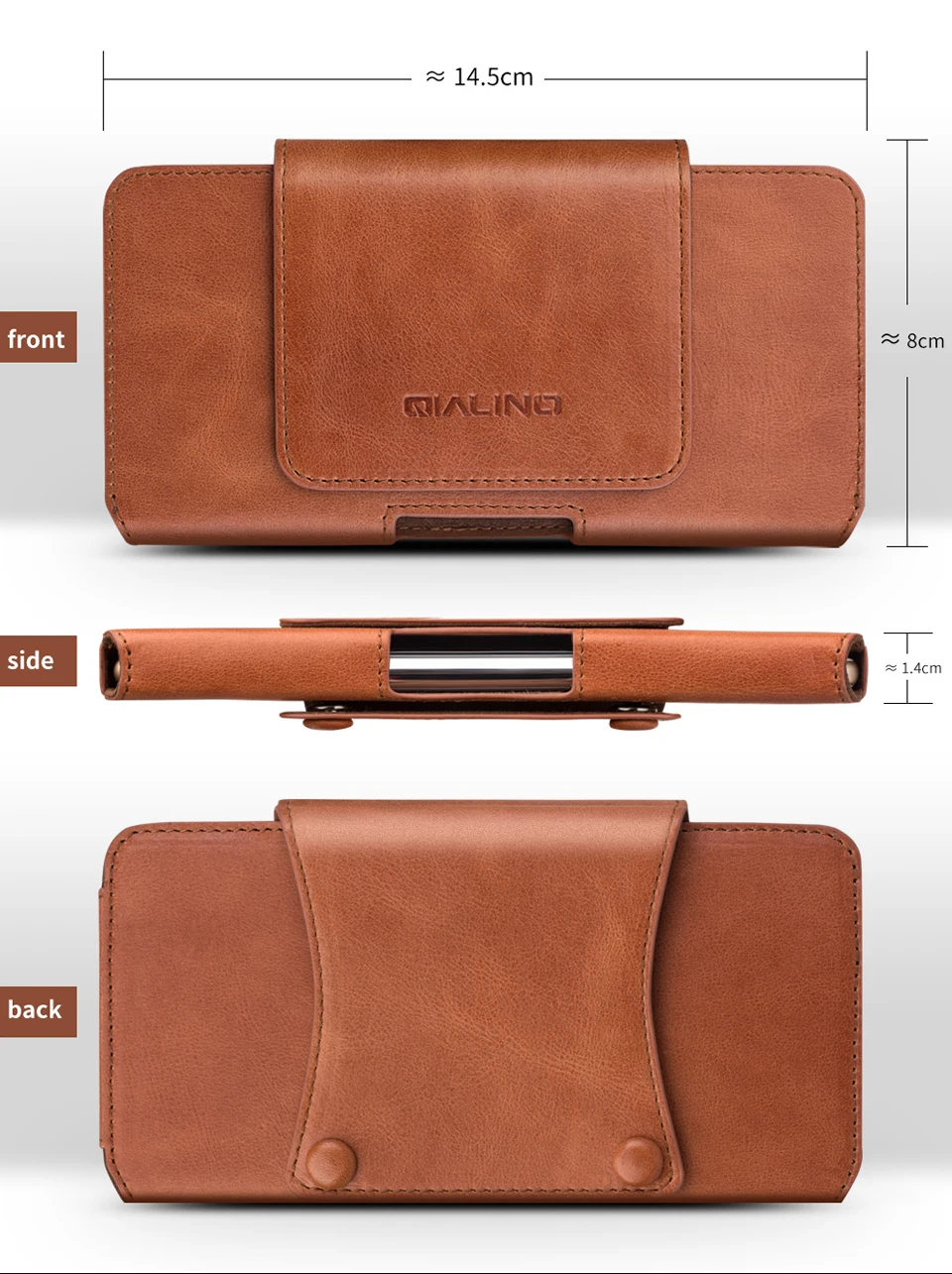 QIALINO Phone Bag Case For iPhone X Waist Belt Bag Pocket Cover for iPhone 10 luxury Genuine Leather Case for iPhone XS 5.8 inch iphone 8 plus wallet case