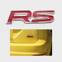Metal RS emblema Trunk etiqueta do carro Styling para For Focus Chevrolet Cruze Kia Sportage Skoda Octavia Mazda VW Hyundai
