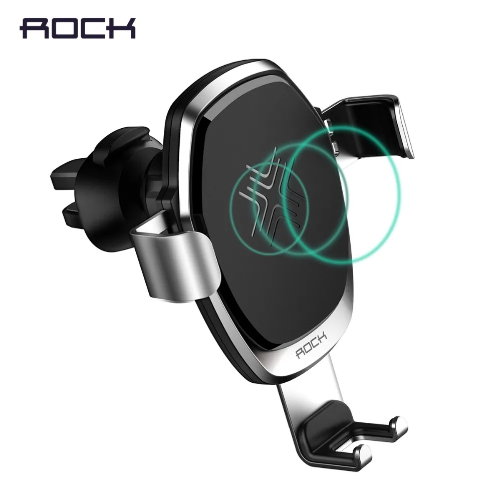 

ROCK Wireless Car Charger Gravity Car phone Holder for iPhone 8 X, 10W Alloy Qi Gravity Wireless Charger Holder for Samsung S8
