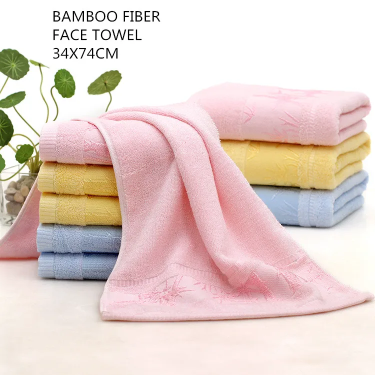 Cheap towel 100 bamboo fiber face towel High Water absorbent 34x74cm towels bathroom super soft