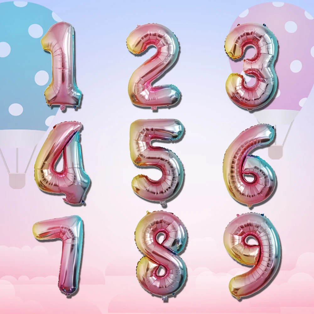 

Glazovin 32inch Number Balloons Foil Birthday Party Balloons Birthday Party Decorations Kids Iridescent Number Balloons 2019