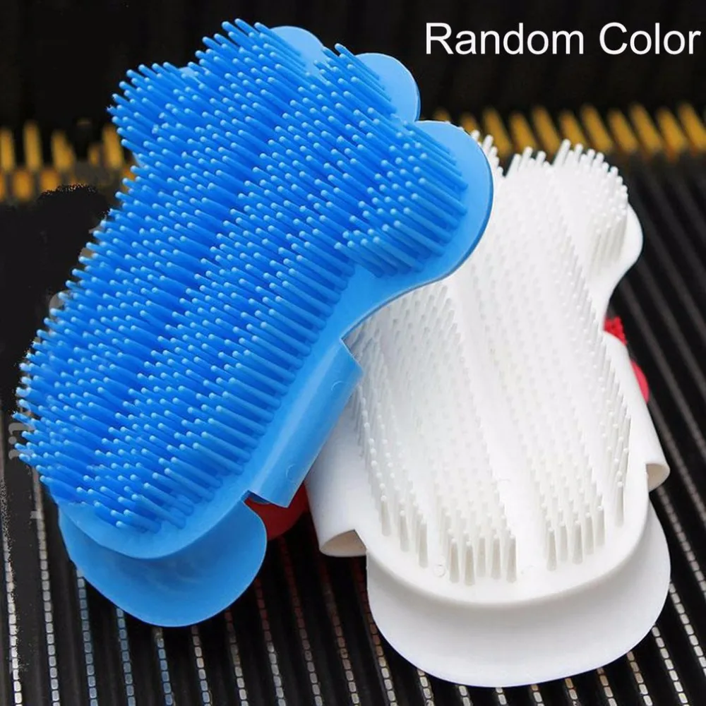 Buy Portable Palm Shaped Pet Bath Brush Soft Plastic