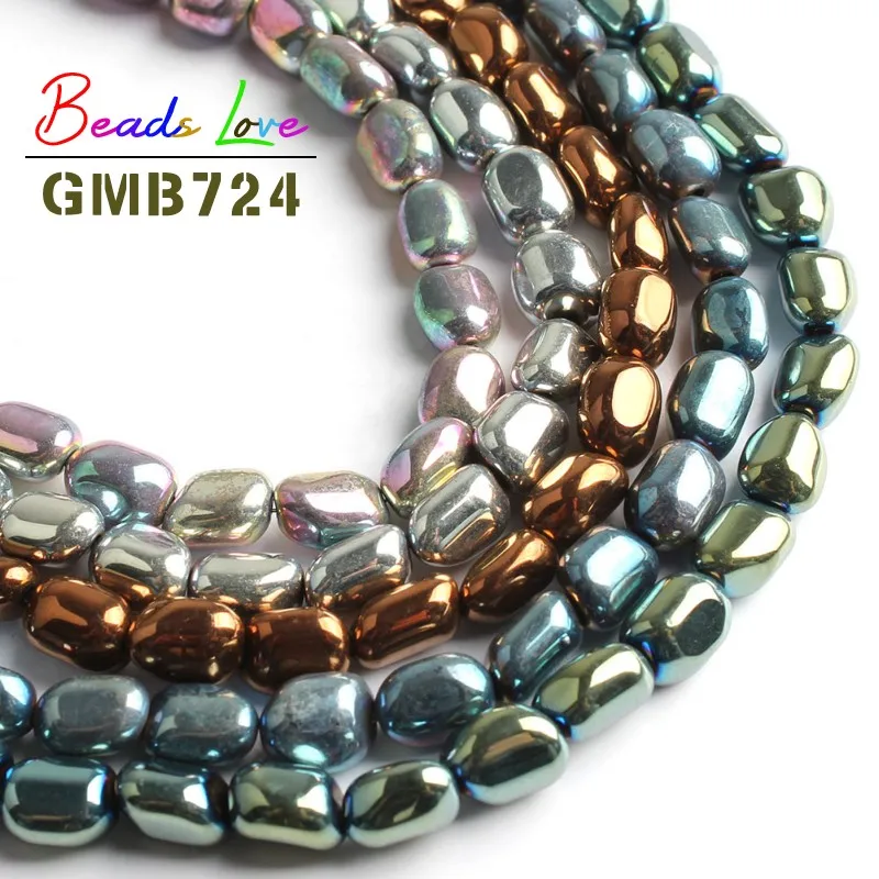 

Natural 8-11mm Irregular Hematite Stone Spacer Loose Beads for Jewelry Making Diy Bead Bracelet Necklace Jewellery 15 Inches