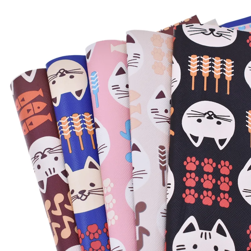 

A4 Cartoon Cat Synthetic PVC Leather Fabric DIY Patchwork Quilting Children Clothes Bag Accessories Materials