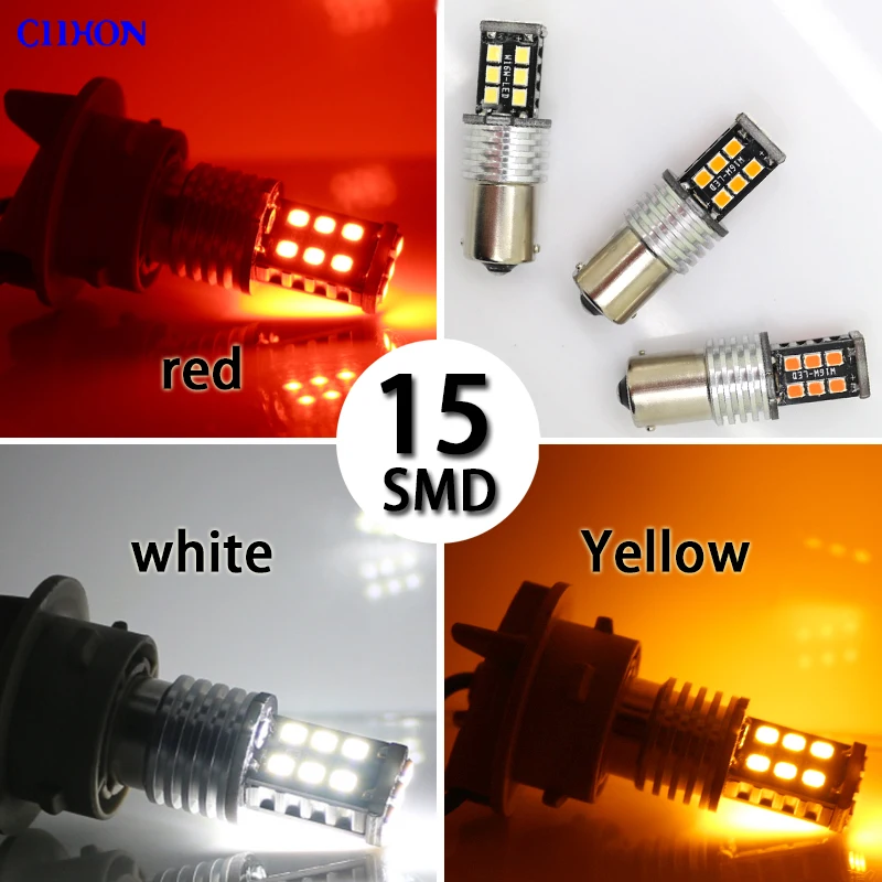 2 шт. 1156 Ba15s P21w Bau15s 15 SMD светодиодный лампы 7506 1141 автоматический тормозной фонарь заднего хода T20 7440 7443 указатель поворота светильник ciihon