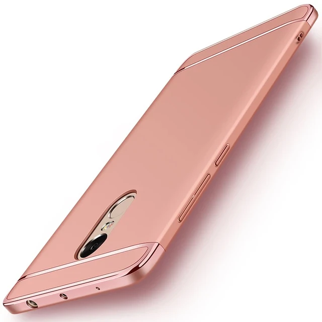 Case for Xiaomi Redmi Note 4 4x 5 6 7 Pro 4A 4X 5A 6A S2 Cover Luxury 3 In 1 Slim Hard Casing for Xiaomi Mi A1 A2 Lite 8 9 SE Rose Gold