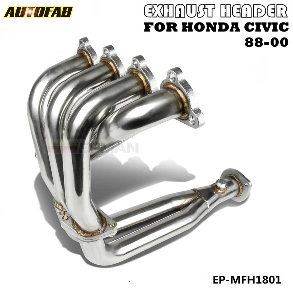 Выпускной клапан из нержавеющей стали хром заголовок для 88 00 HONDA CIVIC CRX DEL SOL D15/D16 D