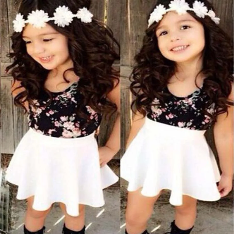 One Piece Solid Color Girl Dress Cute Kids Clothes Wedding Dresses Children