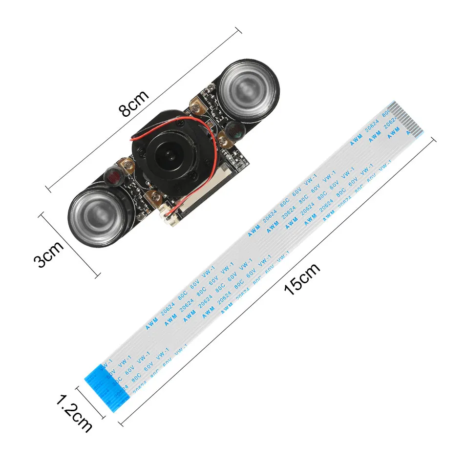 Для Raspberry Pi ручная IR-CUT камера ночного видения с регулируемым фокусом 5 Мп HD веб-камера OV5647 1080P видео с 2 шт. заполняющий светильник светодиодный