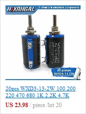 2 шт. WXD3-13-2W 10 к ом WXD3-13 Вт Поворотный сбоку роторный многооборотный проволочный потенциометр