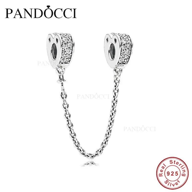 QANDOCCI 925 пробы серебряные сверкающие дуги любви бусины-цепочки подходят для
