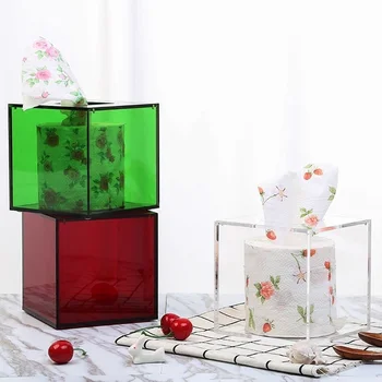 

Nordic Style Acrylic Waterproof Transparent Bathroom Square Removable Activity Cover Tissue Box Roll Paper Storage Box Canister