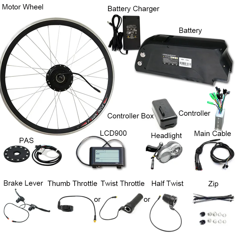 Cheap 48V  Electric Bicycle 1000W Conversion Kit for 26" Motor Wheel with 16AH LG Bottle Battery LCD900 volo electrique parts 2