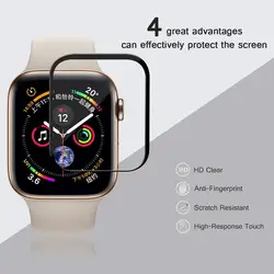 Новый Полный крышка Закаленное Стекло для Apple Watch серии группа 4 40 мм 44 мм Экран протектор iwatch 3/ 2/1 42 мм 38 мм 3D изогнутые