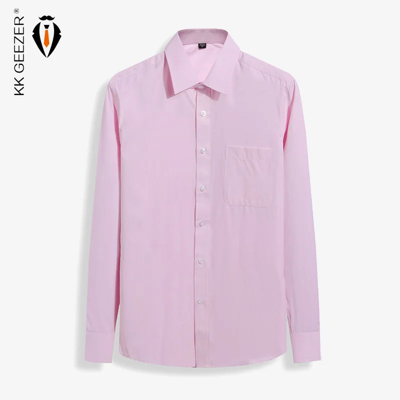 

2016 New Design Fashion Collar Business Mens Dress Shirts Long Sleeve Pocket Male Shirt Formal Work High Quality Office Clothing