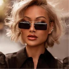 Черные блестящие прямоугольные солнцезащитные очки, винтажные Ретро узкие очки, милые сексуальные стильные роскошные дизайнерские солнцезащитные очки, квадратные мужские оттенки