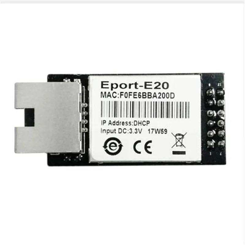 

E20 FreeRTOS Network Server Port TTL Serial to Ethernet Embedded Module DHCP 3.3V TCP IP Telnet