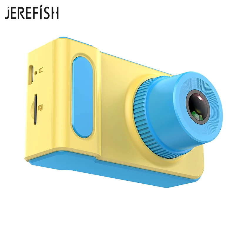 JEREFISH мини цифровая камера 2 дюймов мультфильм милый камера игрушки для детей подарок на день рождения игрушки для малышей камера - Цвет: Синий