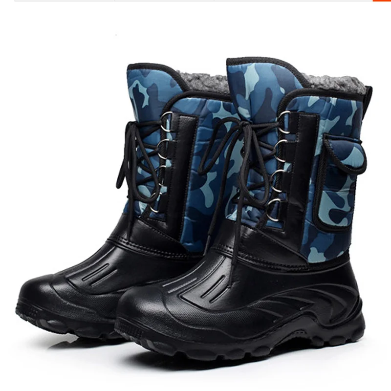 Men Knee High Outdoor Snow Boots Male Thickening Thermal Waterproof