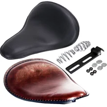 Para harley bobber chopper custom honda yamaha kawasaki suzuki motorcycle vintage asiento solo cuero slim + kit de montaje en soporte
