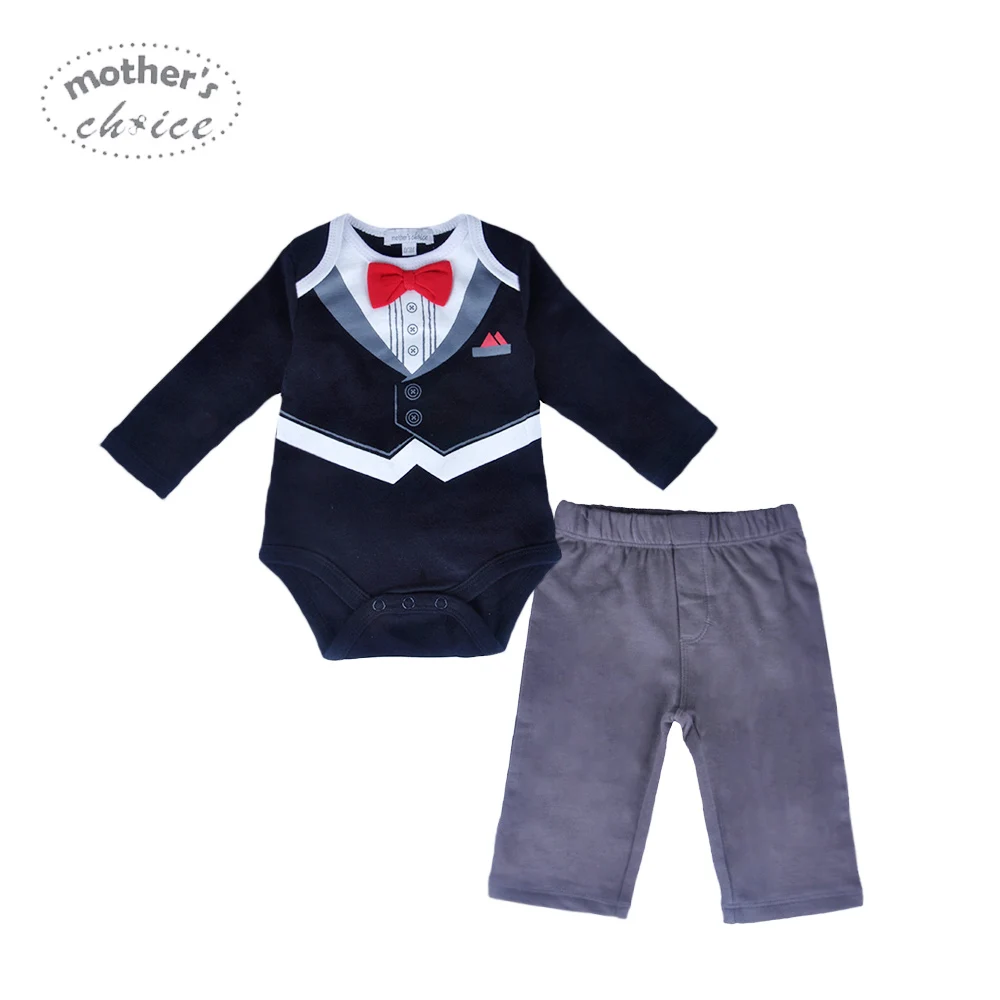 

Mother's Choice Baby Set Gentleman Tie Boys Summer Clothes 2 Pieces Bodysuit+Pant Infant Jumpsuit Newborn Suit Spring Outfits