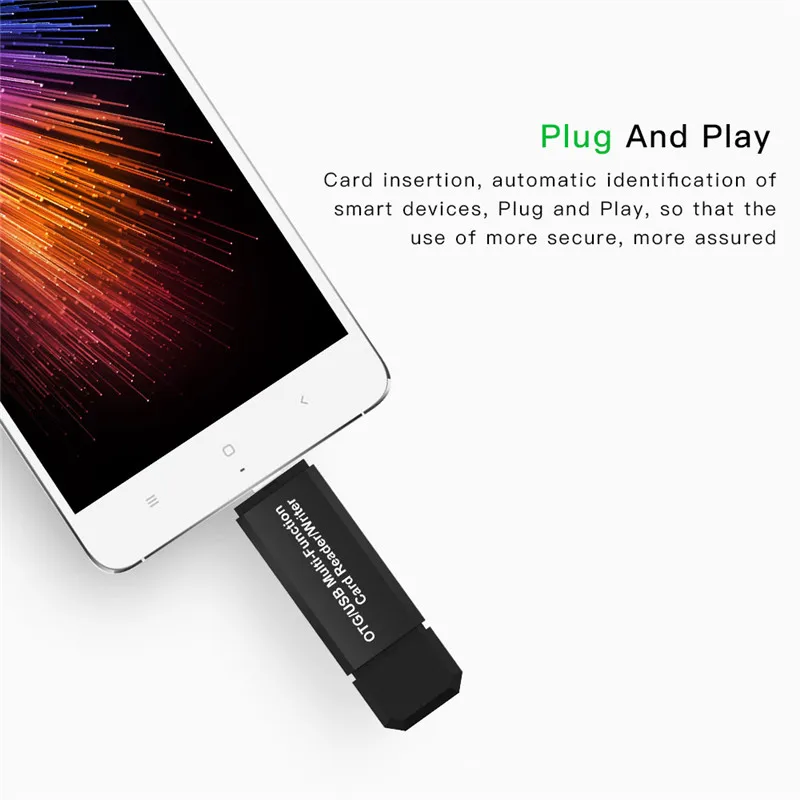 3 в 1 Micro USB кард-ридер Мужской к USB 2,0 Женский OTG адаптер SD/TF кард-ридер для Android телефона ПК ноутбука