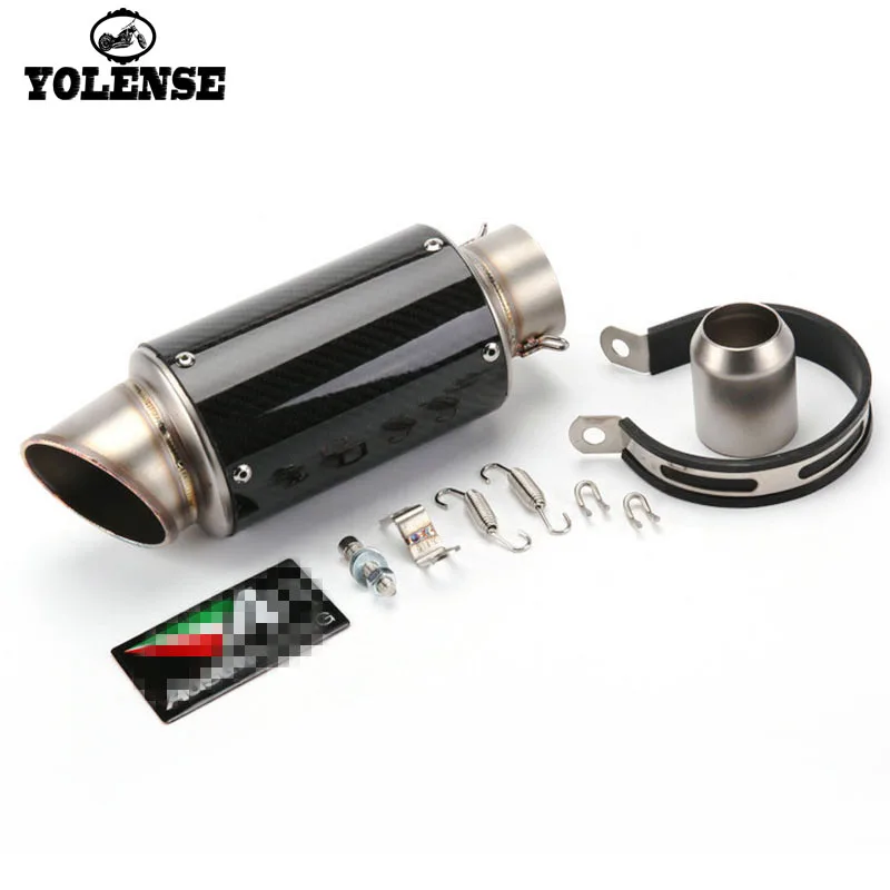 Para YAMAHA YZF-R1 YZF R1 FZ1 MT-07 XJ6 MT-09 YZFR125 MT 07 09 Universal 51mm de escape de la motocicleta silenciador tubo de fibra de carbono de la CESPAP