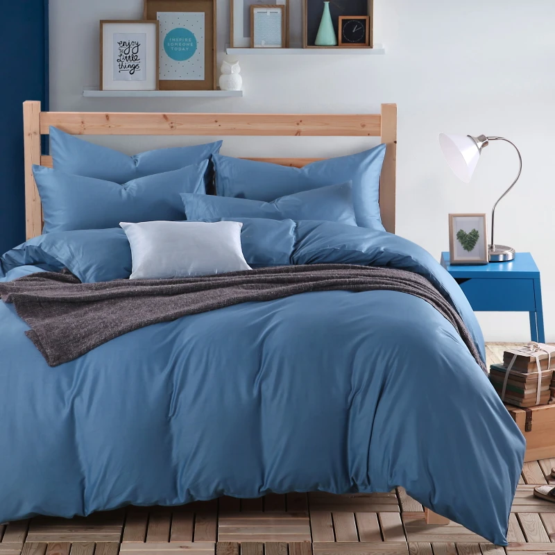 

DIFUNINA 100% Cotton 4pcs Bedding Sets Comfortable Solid Color Duvet Cover Pillow Cover Bed Sheet Twin Queen King Size