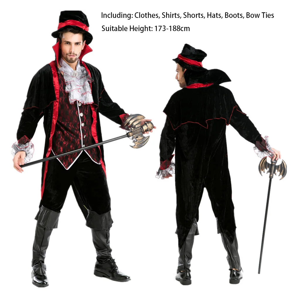 Костюм вампира на Хэллоуин для взрослых женщин; костюм вампира для костюмированной вечеринки; мужской костюм вампира смерти Эрла; карнавальный костюм на Хэллоуин - Цвет: Хаки