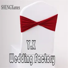 Красивая Дешевая свадебная Подвязка из спандекса для стула лайкра лента для украшение для стула