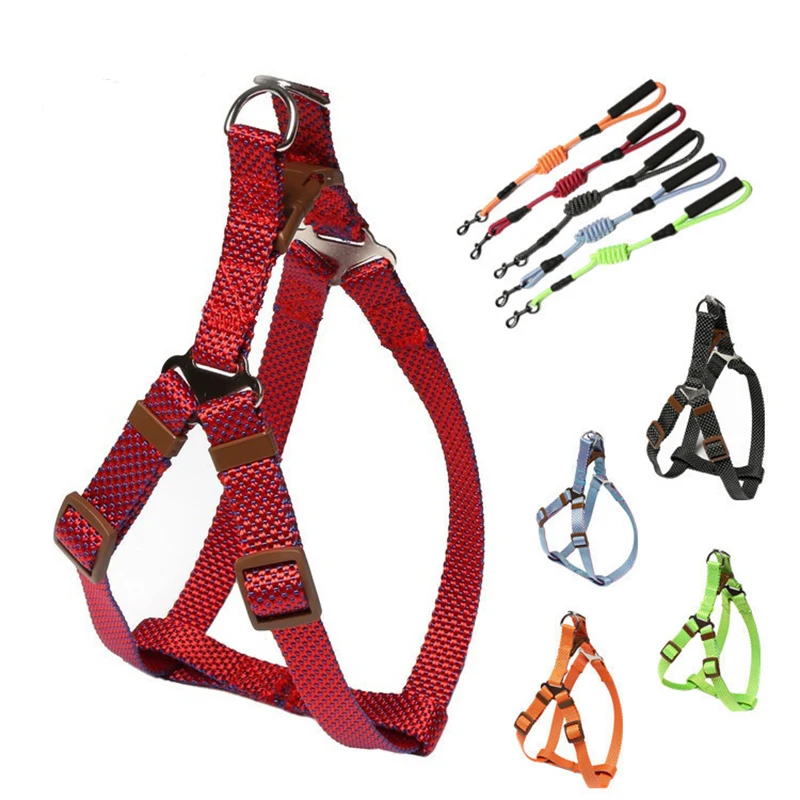 Pet Adjustable Nylon Point Harness Dog Outdoor Walking Leash Basic