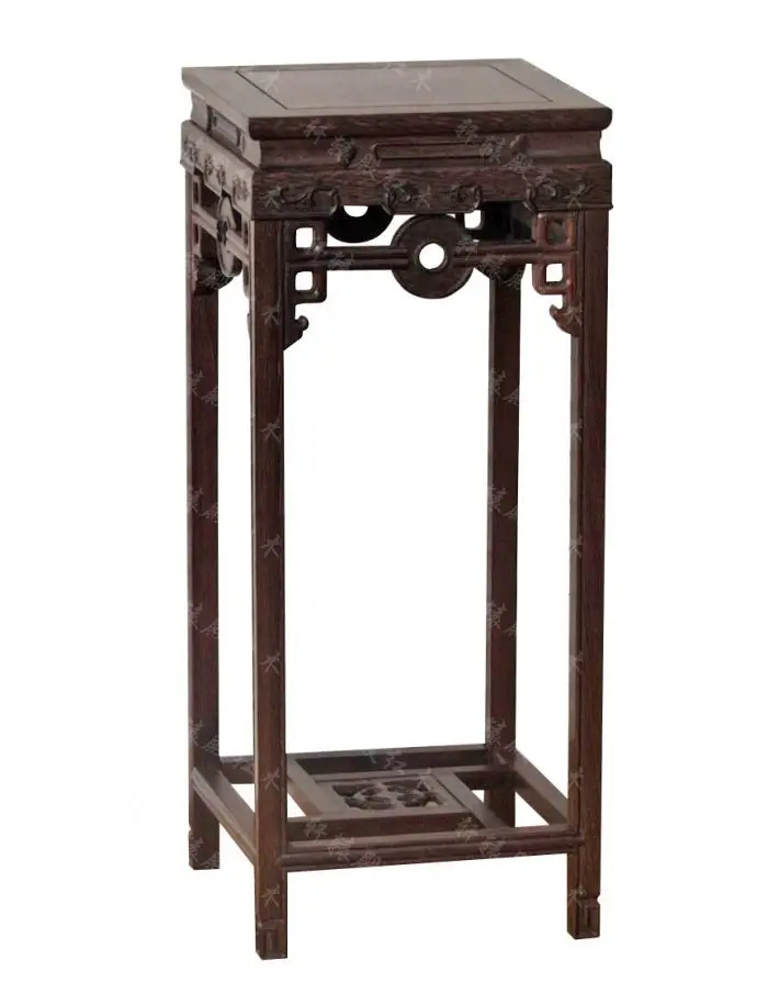

Red carved wooden furniture dark wenge wood floor tenon Chinese flower pots flower flower bed