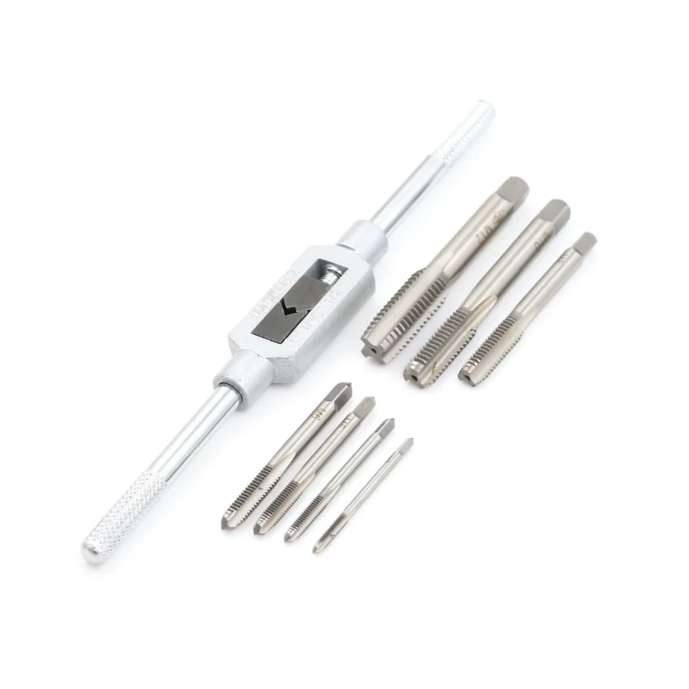 8pcs Metal Hand Tap Thread Wire Tapping Threading Taps Attack M1 M3 M4 M5 M6 M8 M10 M12 Mini Tap Set