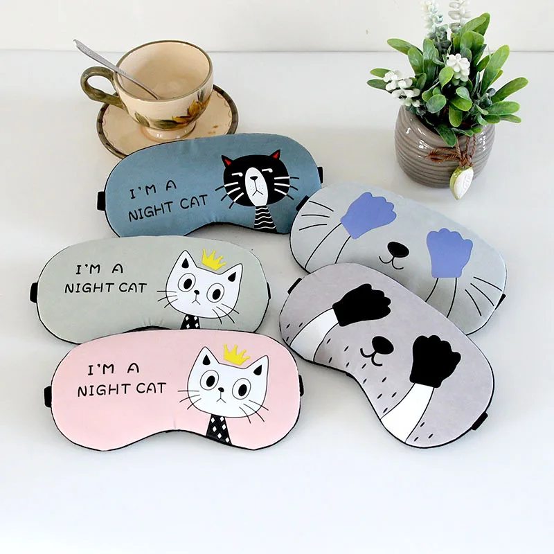 

Cute Cat Cartoon Soft Sleeping Eye Mask Soft Padded Sleep Travel Shade Cover Rest Relax Sleeping Blindfold