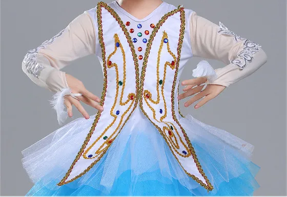 Профессиональный Белый из балета "Лебединое озеро" Костюм с балетной юбкой для девочек детская одежда детское платье балерины балетное платье Одежда для танцев платье для танцев для девочек