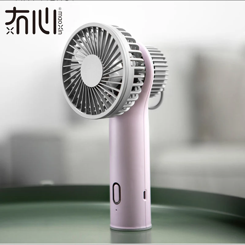 

Maoxin usb fan cooler mini potable handheld and Detachable small rechargeable micro usb usb fan hand-free 2500mAh power bank