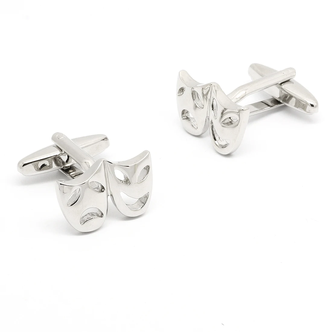 Silver Mask Cufflinks For Mens Fashion Brand Cufflink High Quality Copper Cuff Links Wedding