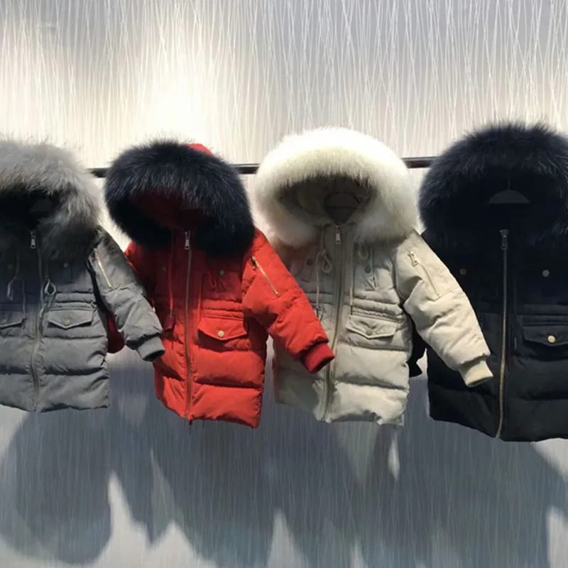 

2019 Winter Family Mathing Outfits Boys Child Duck Fur Down Coats Mom and Son Mommy and Me Clothes Outwear for Family Look