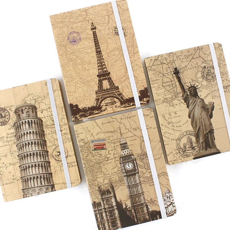 

Hard Cover Bandage Famous Building Creative Notebook Ruled Journal