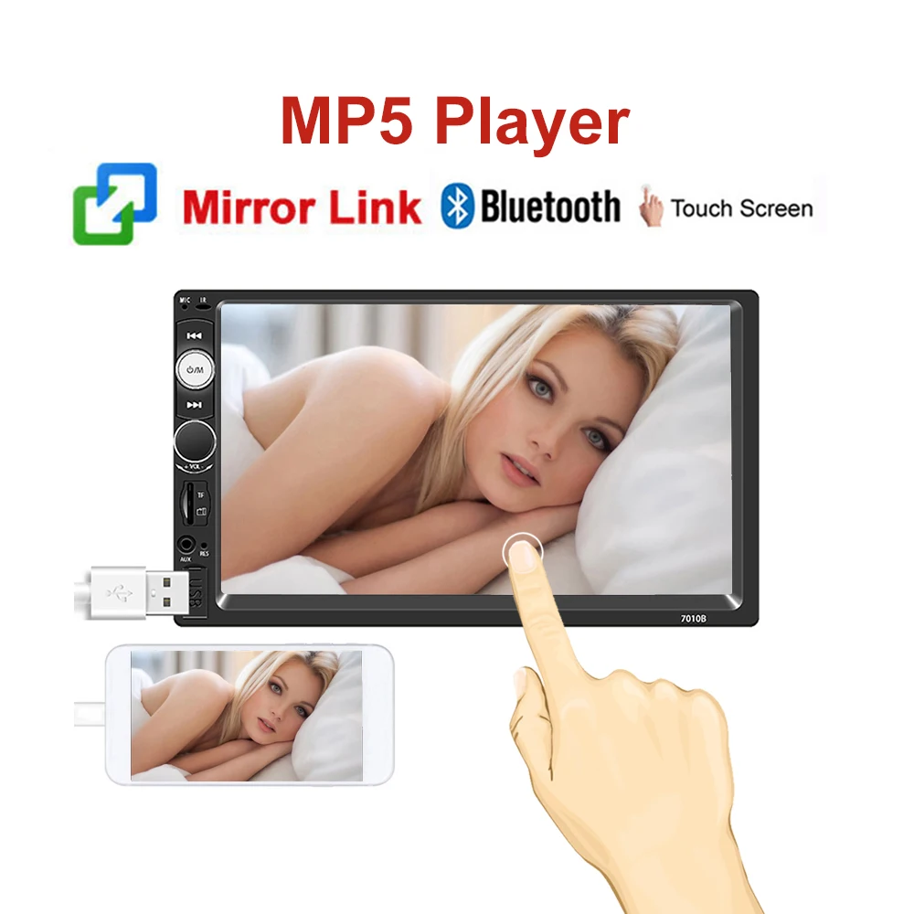 Автомобильный MP3 плеер Mirror Link автомагнитола MP5 с Bluetooth аудиосистема 7 дюймов